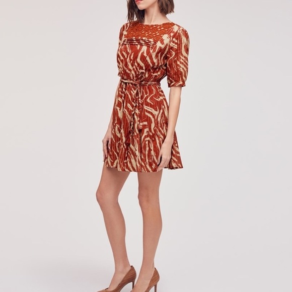 Sam Edelman Tifany Mini Dress Zebra Stripe Size Large - Picture 1 of 11